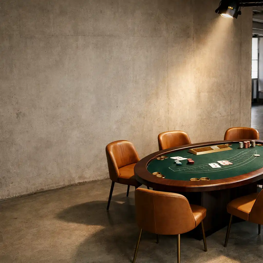 Eleganter Spieltisch mit dunkelgrüner Oberfläche in einem hellen Eventraum